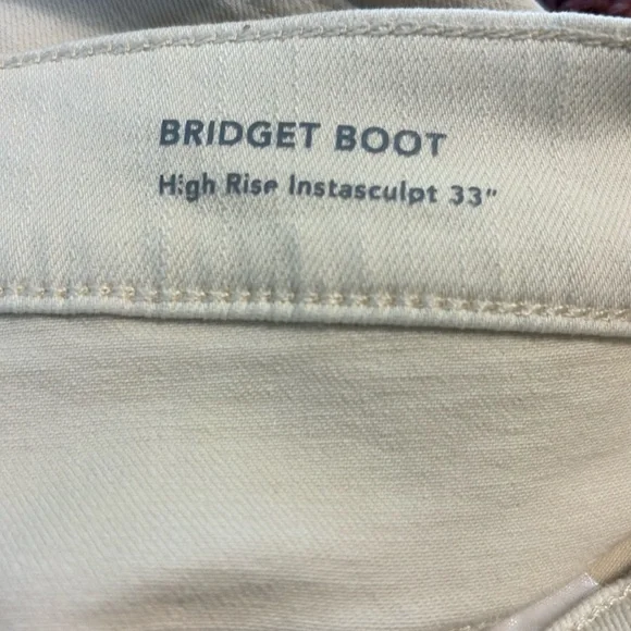 DL1961 Bridget Instasculpt High Rise Bootcut Hem Split Jeans Ecru Size 26 - Picture 11 of 17